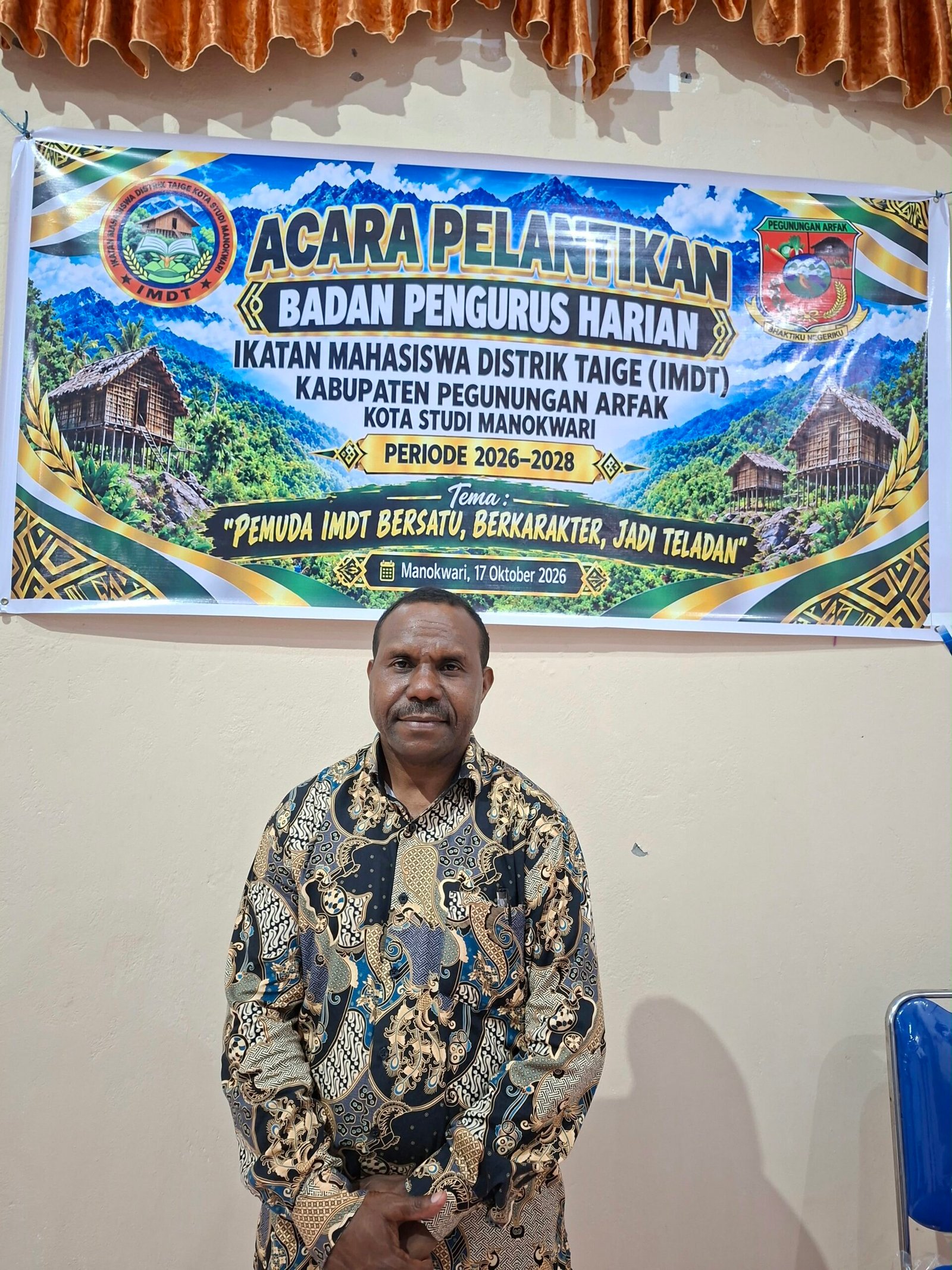 Kepala Distrik Taige Hadiri Pelantikan BPH IMDT Periode 2026–2028 di Manokwari